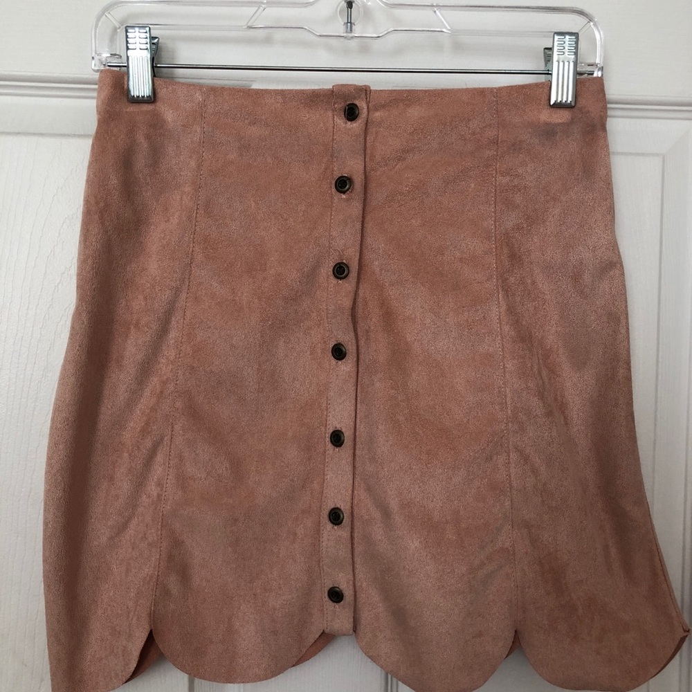 Faux Suede Blush Skirt
